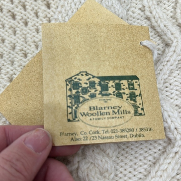 Blarney Woolen Mills Ireland Wool Cable Knit Sweater Cardigan Size 48 NWT. - Picture 15 of 15